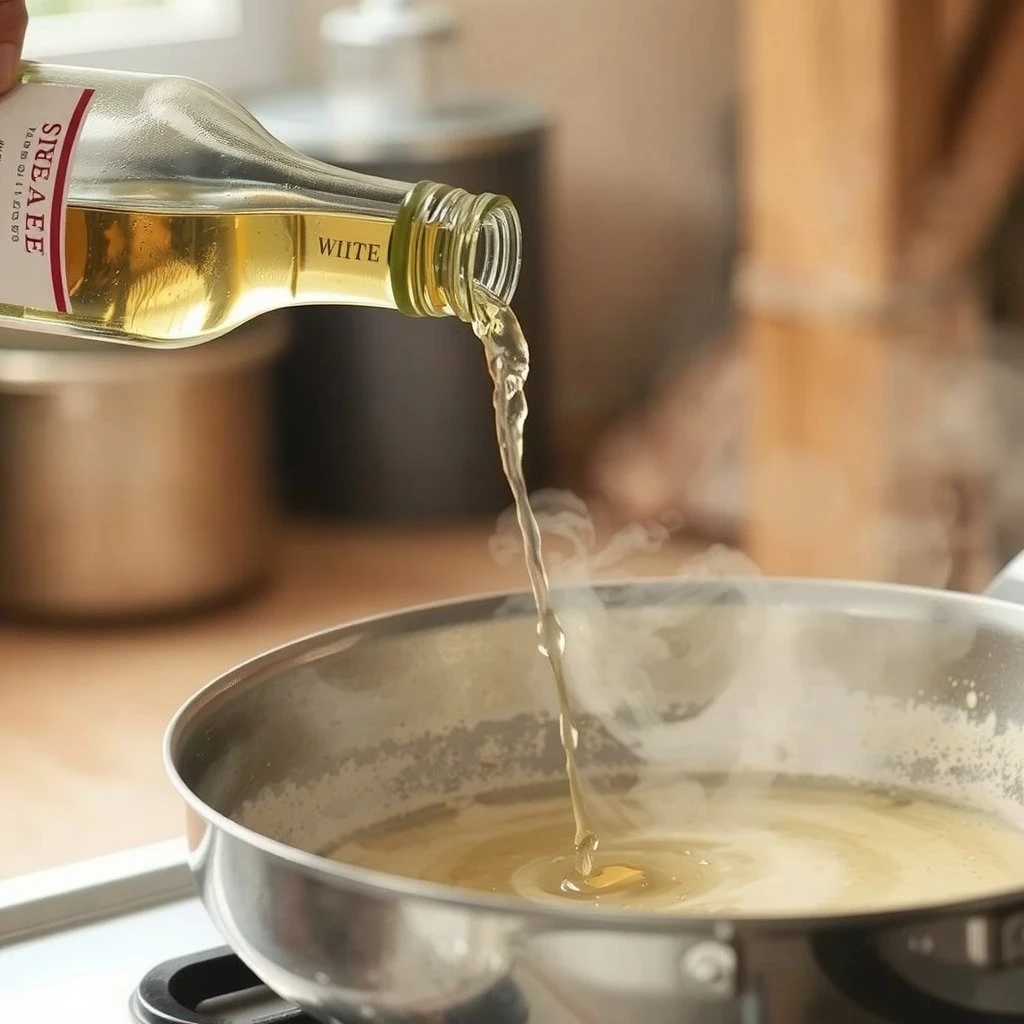 Déglacage vin blanc