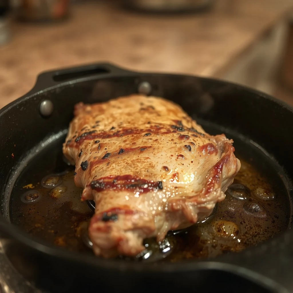 Cuisson côté peau