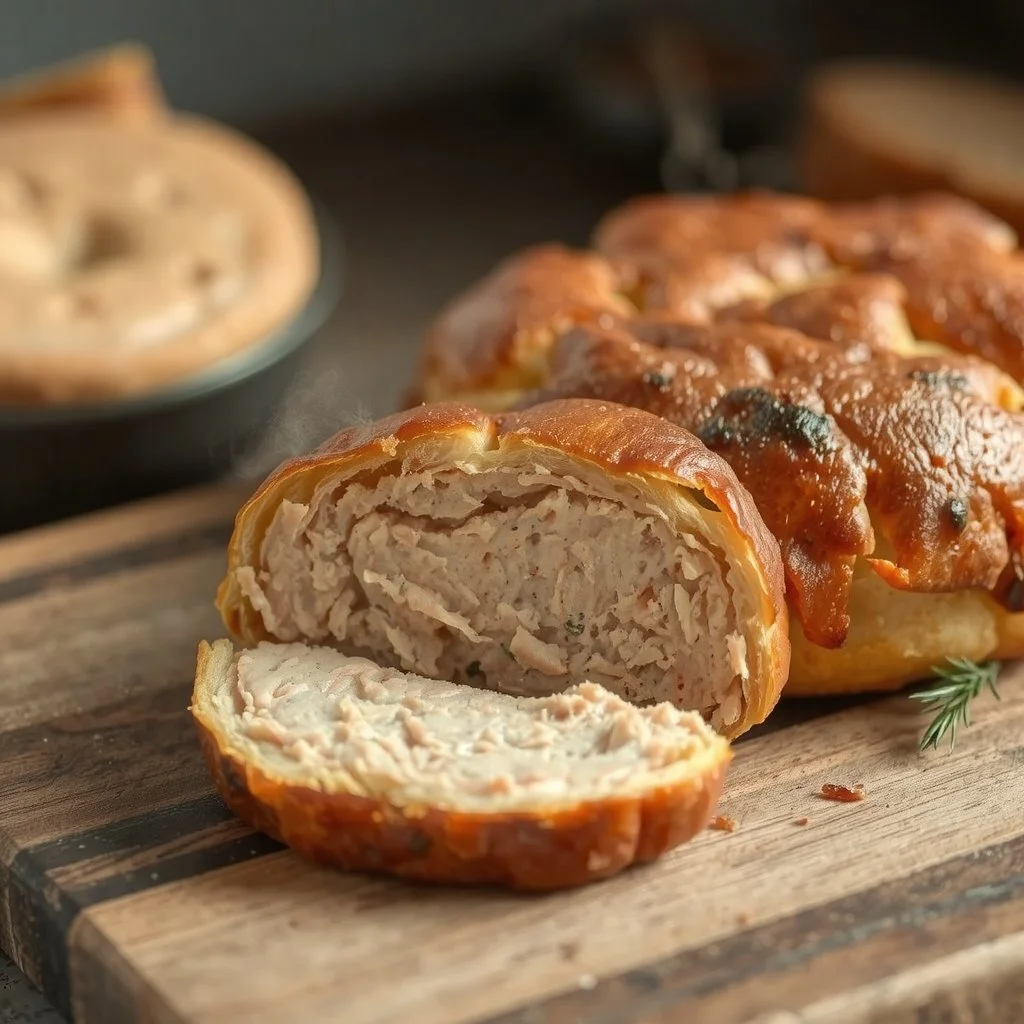 Pâté doré tranché