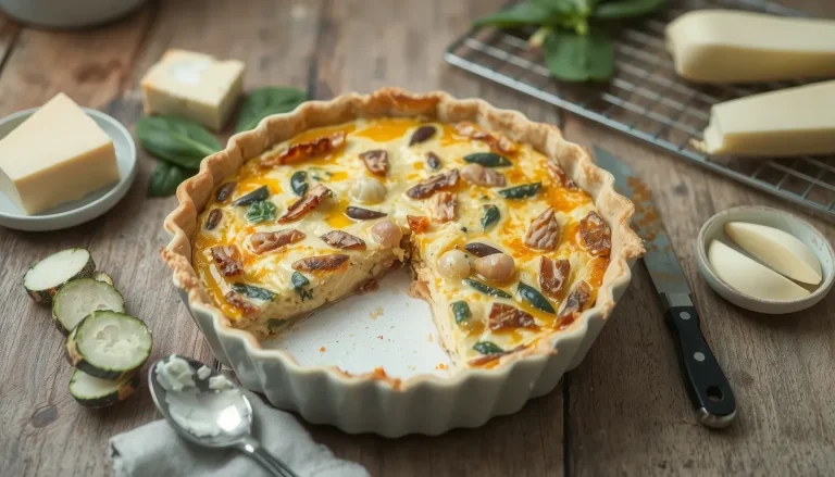 Quiche truite fumée : la recette facile aux légumes (poireaux, courgettes, épinards)