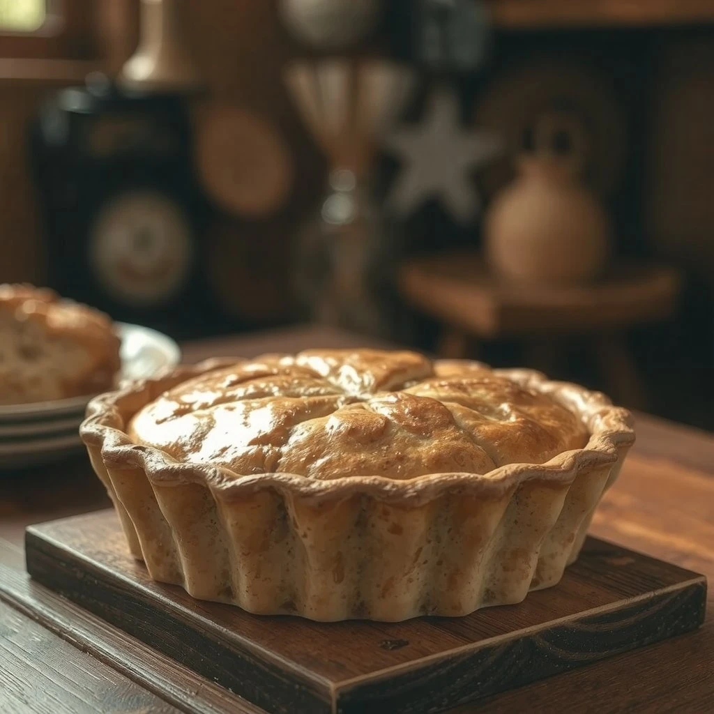 Tourte dorée à la sortie du four