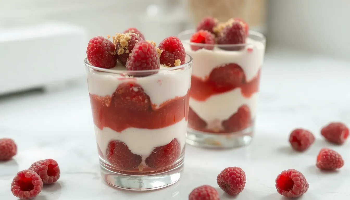 verrine aux framboises et mascarpone